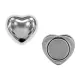 Зажим для платка Сердце на магнитах, 15х15мм, цвет серебряный ZP002-05