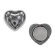 Зажим для платка Сердце на магнитах, 15х15мм, цвет темный металлик ZP002-06