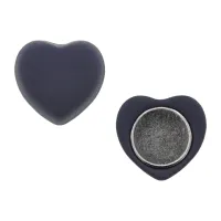 Зажим для платка Сердце на магнитах, 15х15мм, цвет тёмно-синий ZP002-09