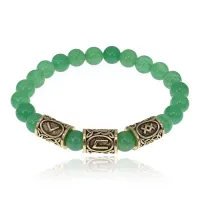 Браслет с рунами под золото Скорейшее избавление от болезней, с нат. камнем Нефрит 8мм BSRZ042
