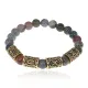 Браслет с рунами под золото Мужская сила, с нат. камнем Яшма 8мм BSRZ048