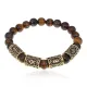 Браслет с рунами под золото Стабильный рост, с нат. камнем Тигровый глаз 8мм BSRZ056