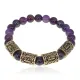 Браслет с рунами под золото Гармонизация внутреннего мира, с нат. камнем Аметист 8мм BSRZ062