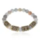 Браслет с рунами под золото Формула здоровья, с нат. камнем Амазонит 8мм BSRZ063