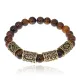Браслет с рунами под золото Формула получения прибыли, с нат. камнем Тигровый глаз 8мм BSRZ072