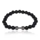 Браслет Гантель, черный агат, 8мм BJBS-409