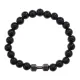 Браслет Гантель, черный агат, 8мм BJBS-409