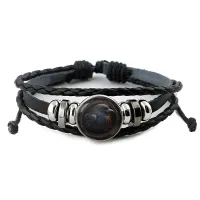 Кожаный браслет Птица в профиль BSK-1016