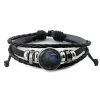 Кожаный браслет Темно-синяя птица BSK-1017