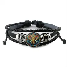 Кожаный браслет Яркий слон BSK-1021