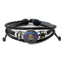 Кожаный браслет Разноцветная жаба BSK-1028