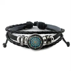 Кожаный браслет Мандала BSK-1059