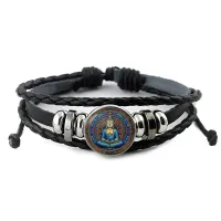 Кожаный браслет Сидящий Будда BSK-1063