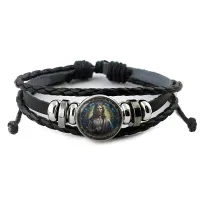 Кожаный браслет Иисус BSK-1075