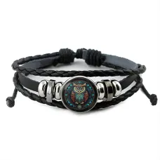 Кожаный браслет Сова BSK-1088