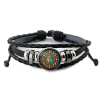 Кожаный браслет Символ солнца BSK-1095