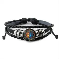 Кожаный браслет Солнце Инь-Ян BSK-1097