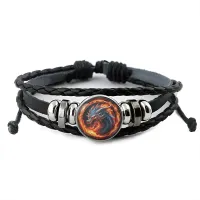 Кожаный браслет Огненный дракон BSK-1107