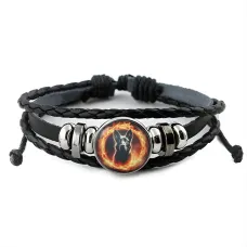Кожаный браслет Огненная собака BSK-1128
