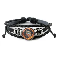Кожаный браслет Огненный филин BSK-1129