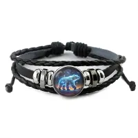 Кожаный браслет Звездный медведь BSK-1143