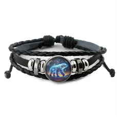 Кожаный браслет Звездный медведь BSK-1143