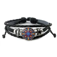 Кожаный браслет Психоделический узор BSK-1205