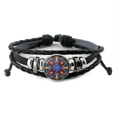 Кожаный браслет Психоделический узор BSK-1205