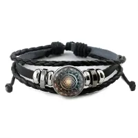 Кожаный браслет Космическая геометрия BSK-1208