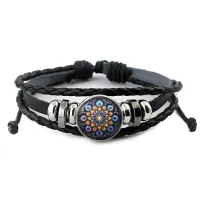 Кожаный браслет Ретро цветок жизни BSK-1211