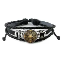 Кожаный браслет Макрокосмический цветок жизни BSK-1216