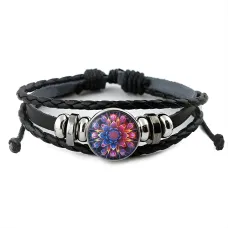Кожаный браслет Вселенский узор BSK-1220
