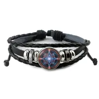 Кожаный браслет Галактический цветок жизни BSK-1224
