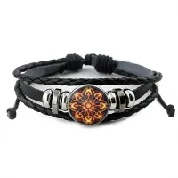 Кожаный браслет Огненная геометрия BSK-1229