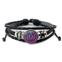 Кожаный браслет Дракон Неон BSK-1237