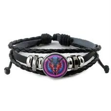 Кожаный браслет Дракон Неон BSK-1237