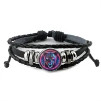 Кожаный браслет Дикая кошка неон BSK-1251