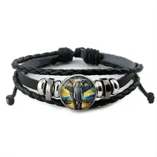 Кожаный браслет Слон звездная ночь BSK-1284