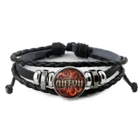 Именной кожаный браслет Антон BSK-2005