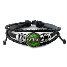 Именной кожаный браслет Вячеслав BSK-2018