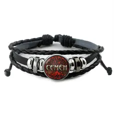 Именной кожаный браслет Семен BSK-2043
