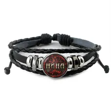 Именной кожаный браслет Нина BSK-2090