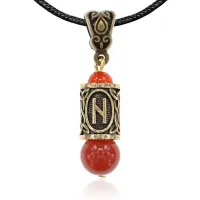 Кулон-амулет с руной Хагалаз (Защита от любых внешних воздействий), сердолик KULZ-03