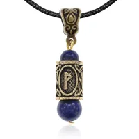 Кулон-амулет с руной Вуньо (Радость, успех, заслуженная награда), лазурит KULZ-17