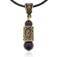 Кулон-амулет с руной Кеназ (Творчество, страсть, вдохновение), гранат KULZ-18