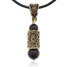 Кулон-амулет с руной Кеназ (Творчество, страсть, вдохновение), гранат KULZ-18