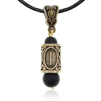 Кулон-амулет с руной Иса (Остановка любых негативных ситуаций), шунгит KULZ-24