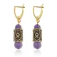 Серьги-амулеты с руной Одал (Защита, развитие, достижение цели), аметист SERZ-11