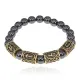Рунический браслет Богатство и достижение цели с синт.камнем Гематит 8мм BSRQ-04