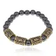Рунический браслет Богатство через преодоление кризиса с синт.камнем Гематит 8мм BSRQ-10